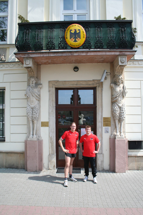 Dominik & Christoph in front of the German embassy
