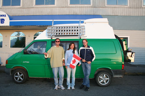 Axel from Germany (he offerd me a ride in his recreational vehicle to Tofino), Jennifer from Taiwan and again me